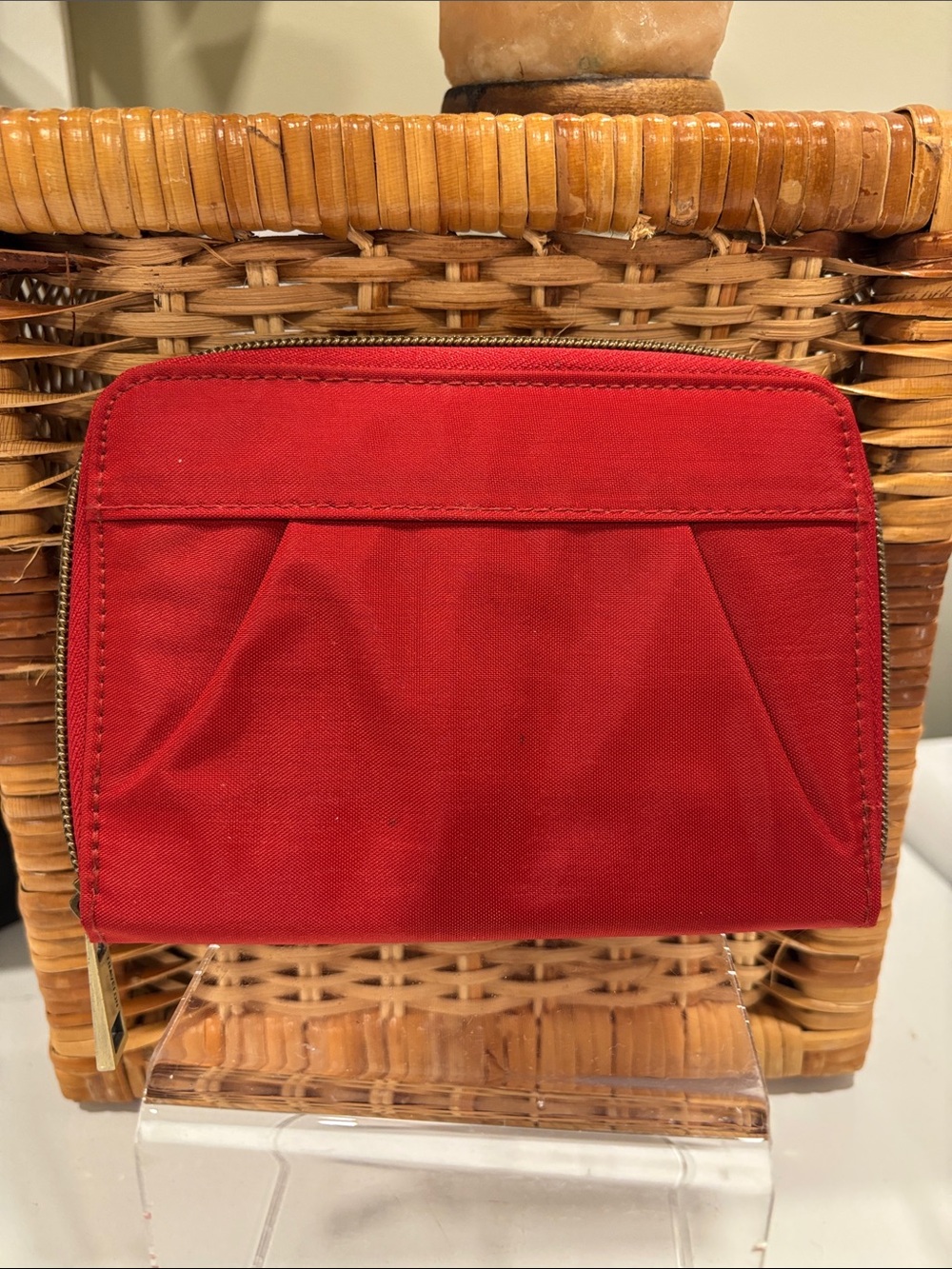 Travelon Red Orange Passport Travel Organizer Wallet with RFID Blocking